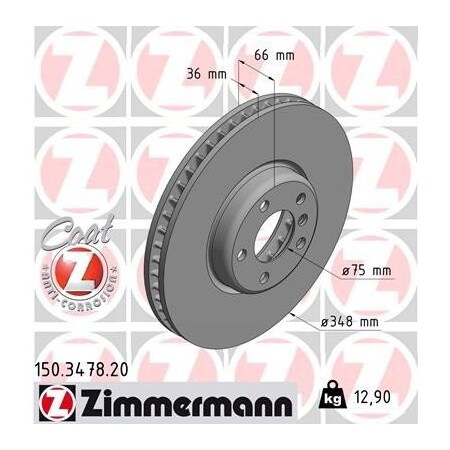 Zimmermann Brake Disc - Standard/Coated, 150347820 150347820